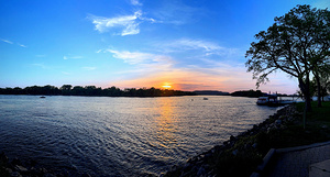 “When the River Dreams” Sunsets in La Crosse Panoramic 1