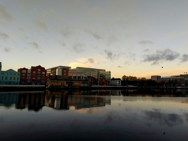 Calm Along River Quay 2 Print