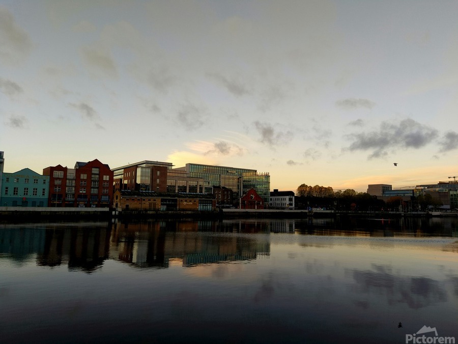 Calm Along River Quay 2  Print
