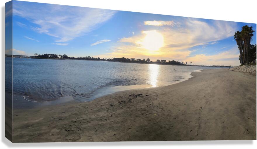 Panoramic San Diego Sunset on the Beach  Canvas Print