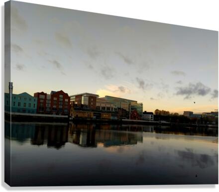 Calm Along River Quay 2 Canvas Print