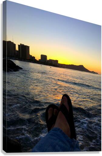 Sitting by the Dock of the Bay Sunrise Canvas Print