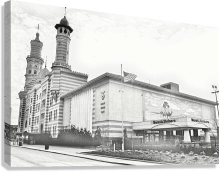 Murat Shriners Centre in Grayscale Canvas Print