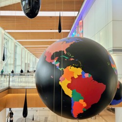 Globe and Droplets Hanging Art 