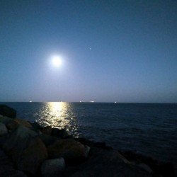 Reflections of the Moon at Poolbeg