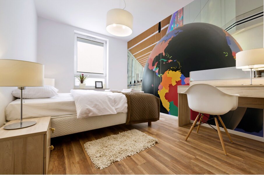 Globe and Droplets Hanging Art  Mural print