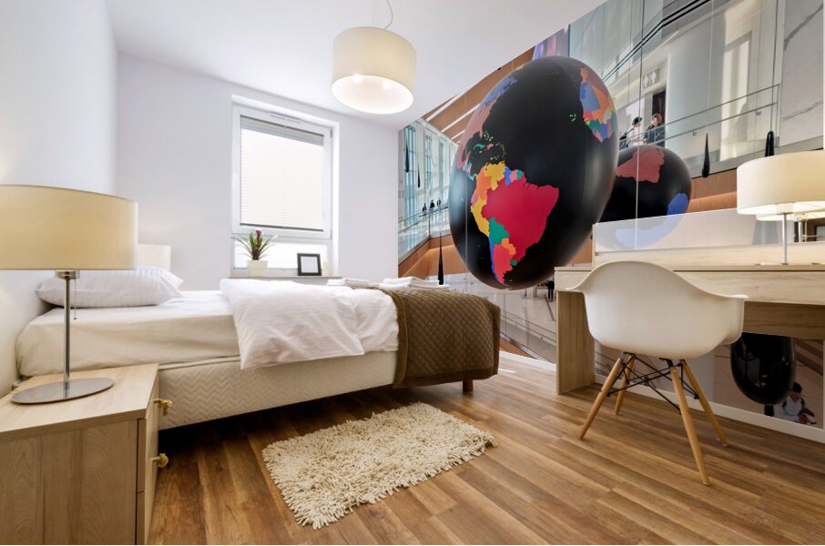 Hemispheres in Flight at  La Guardia Airport Mural print