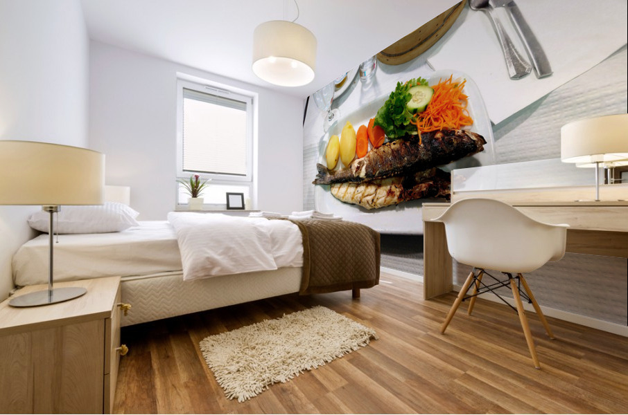 Grilled Fish Mural print