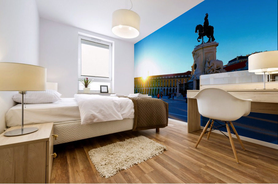 Charging into the Sunset at Riverfront Square Mural print