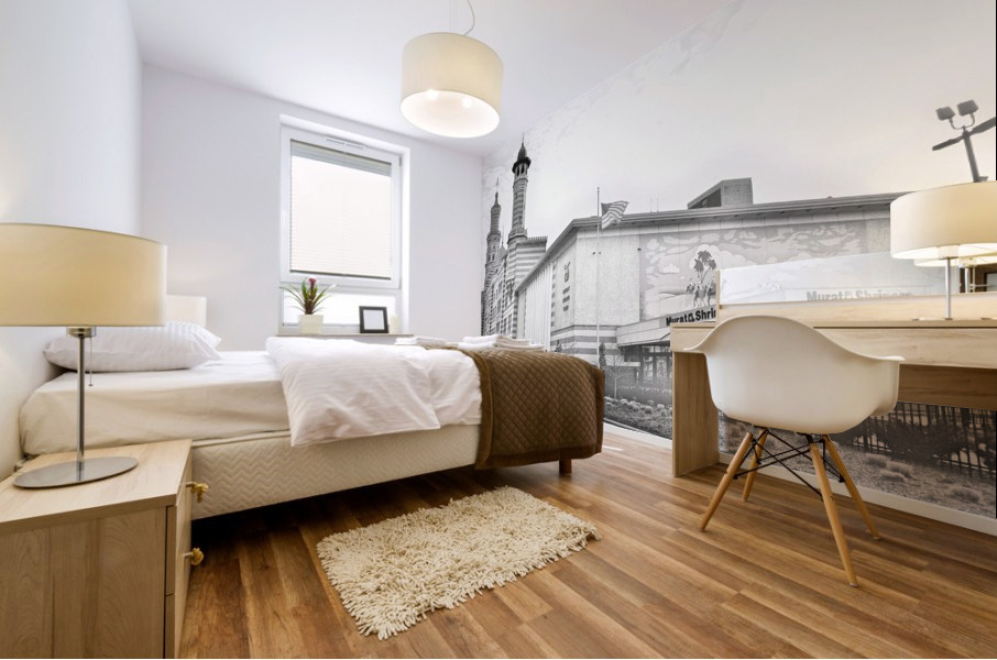 Murat Shriners Centre in Grayscale Mural print