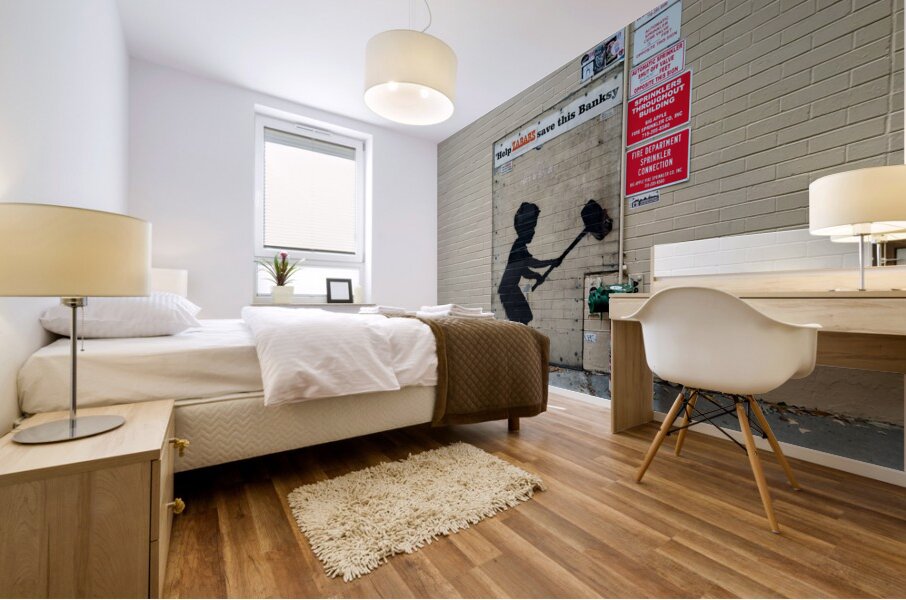 Boy with Hammer – Banksy Street Art Mural print