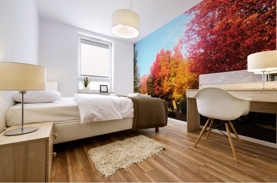 Fall Over the Fence Mural print