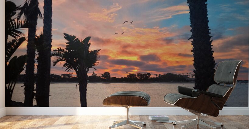Sunset Paints the Sky in Fire Wall Murals
