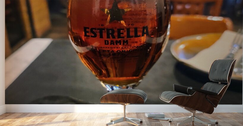 Amber Pause in a Barcelona Pulse Wall Murals