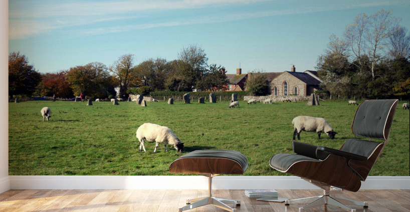 Grazing Fields of Avebury Henge and Stone Circles  Wall Murals
