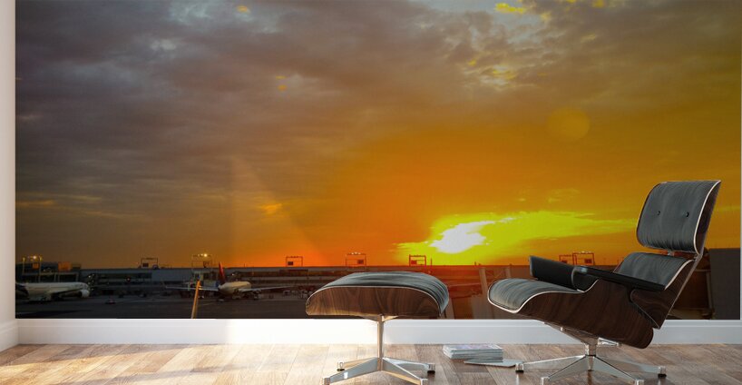  Runway Sunset Wall Murals