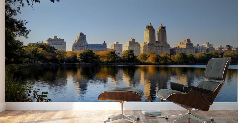 Central Park Reservoir Reflections Wall Murals