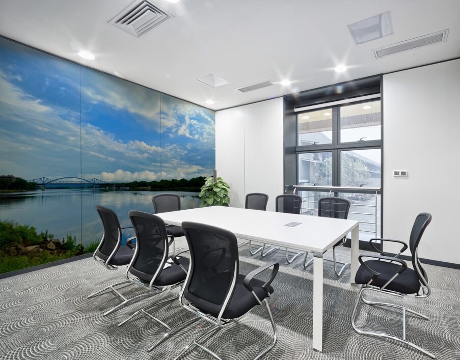 Blue Hush Over the Valley Wall Printing