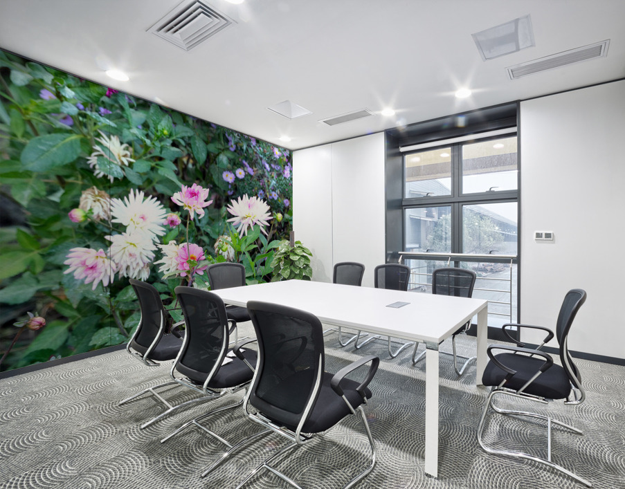 Pink and White Flowers  Wall Printing