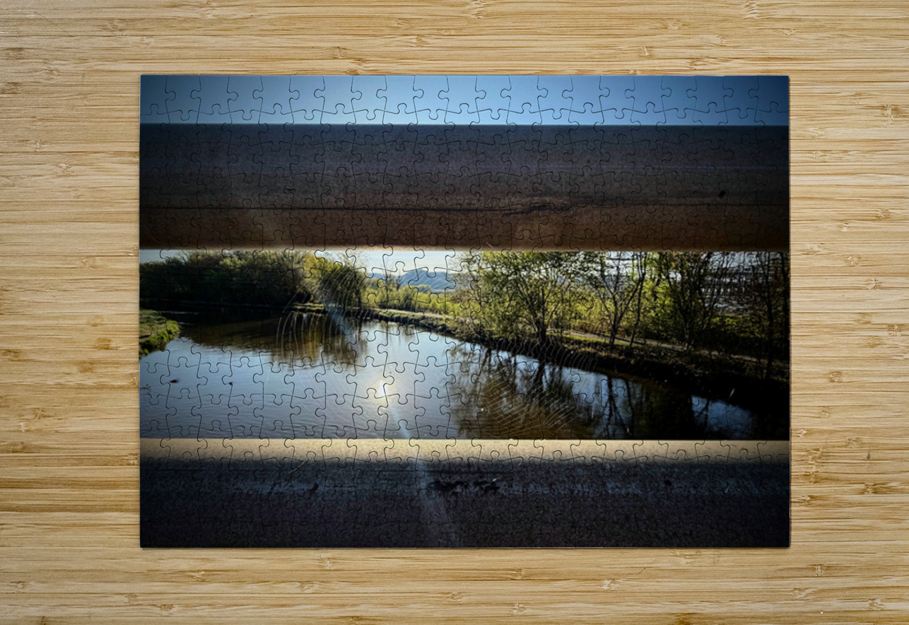 Spider Web on Bridge at Sunrise – Nature Framed in Stillness 2 Click4Pix Puzzle printing