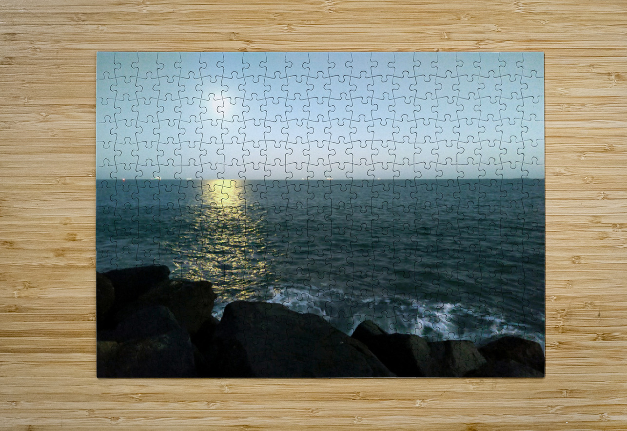 Reflections of the Moon at Poolbeg 2 Click4Pix Puzzle printing