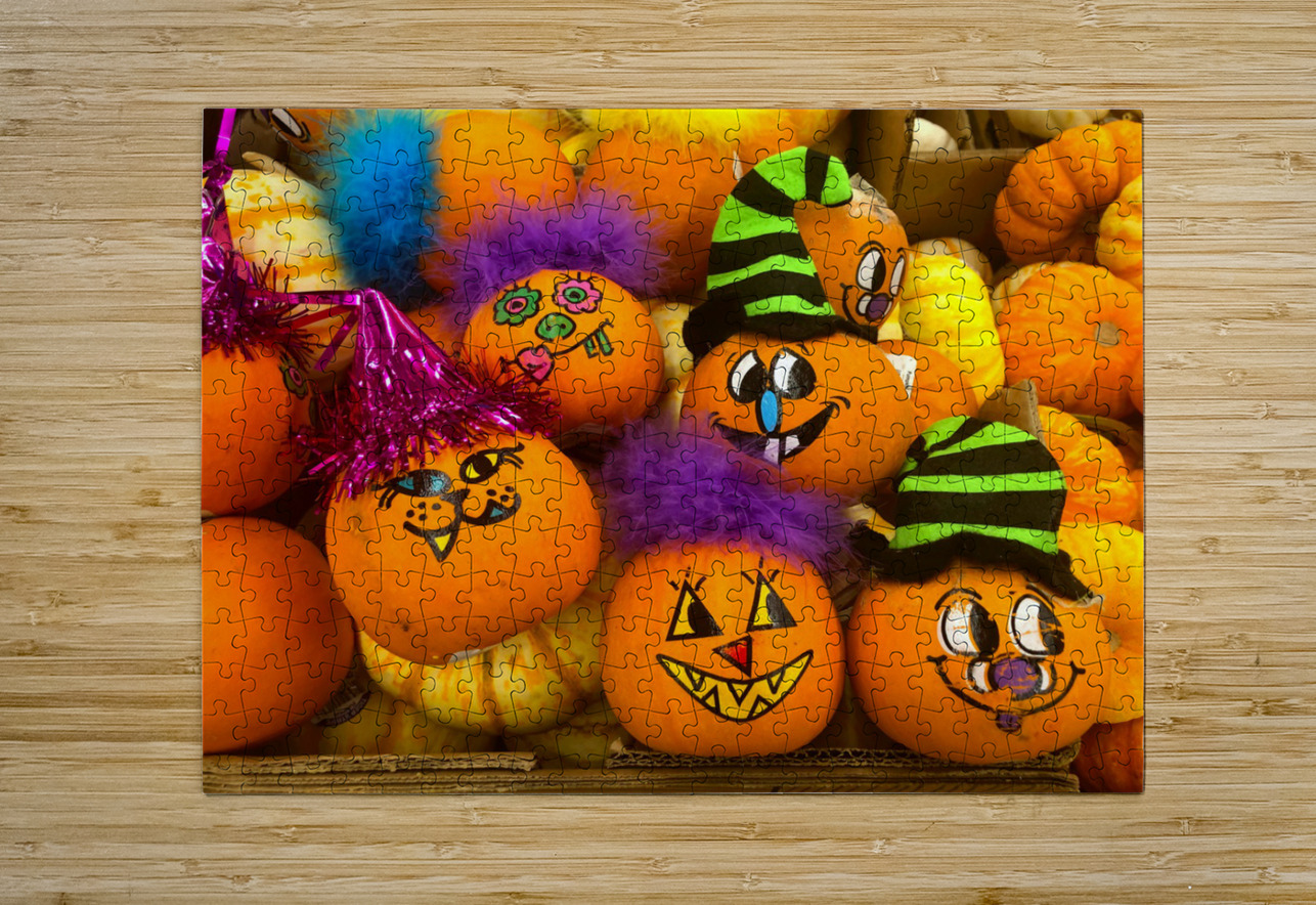 Halloween Pumpkin Faces Click4Pix Puzzle printing