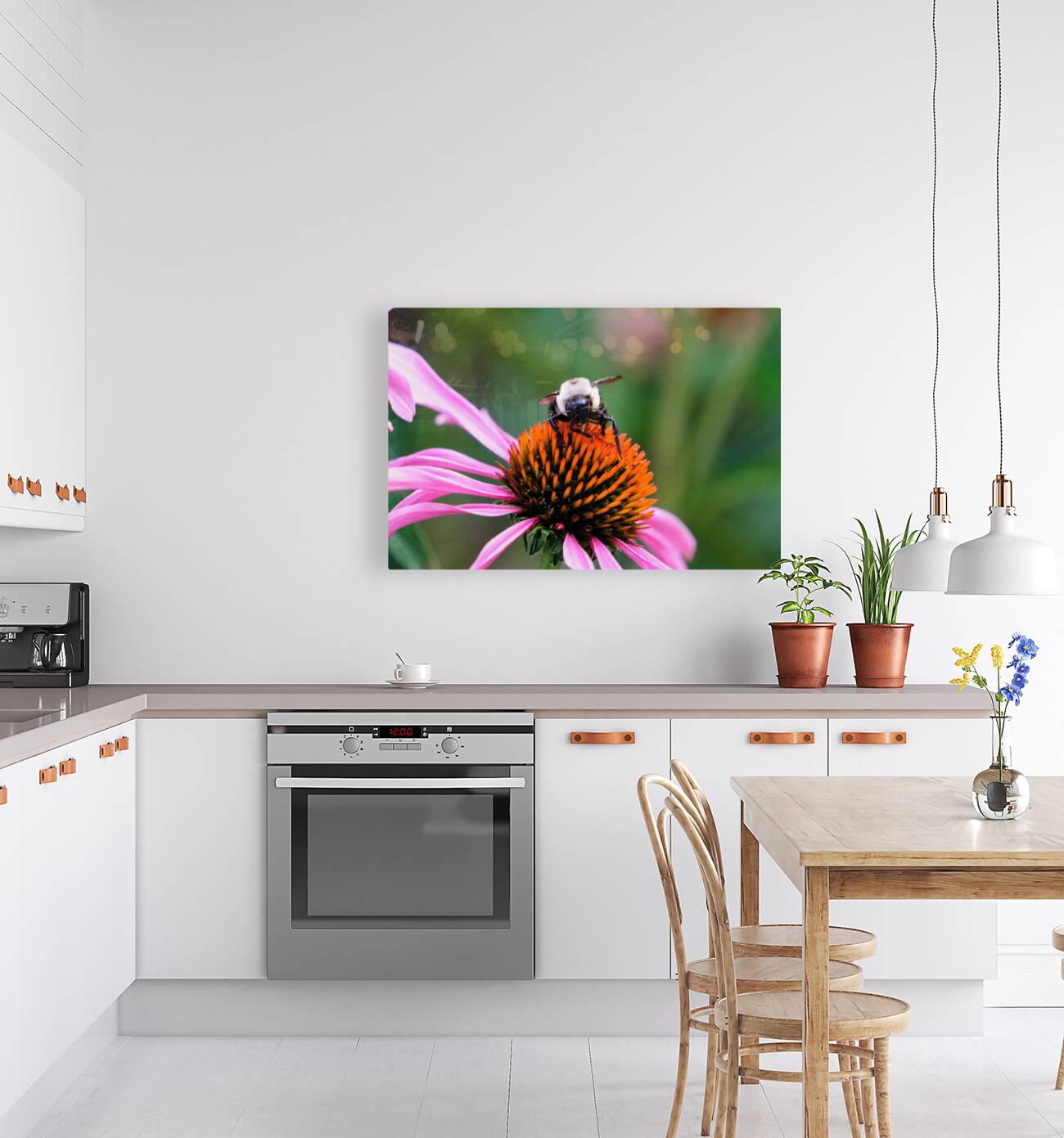 The Golden Heart of the Purple Coneflower Reproduction