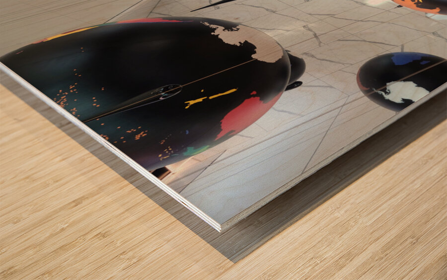 Hanging Worlds - LaGuardia Installation Wood print