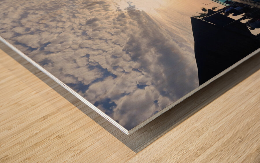 Sunset Social: The Last Light Lounge Wood print