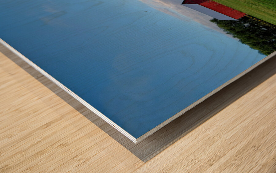 Barn & Blossoms Wood print