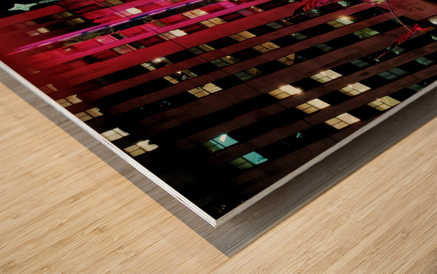 NYC Reflections of Radio City Music Hall  Wood print